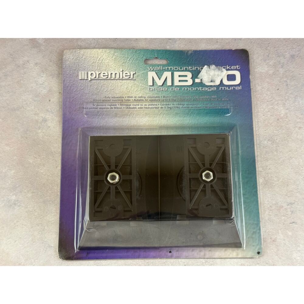 Premier MB-60 Speaker Bracket 2 Pack Black New Open Package